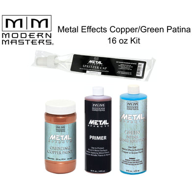 Modern Masters Metal Effects Copper Paint and Green Patina Aging Solution Kit 16 oz Kit