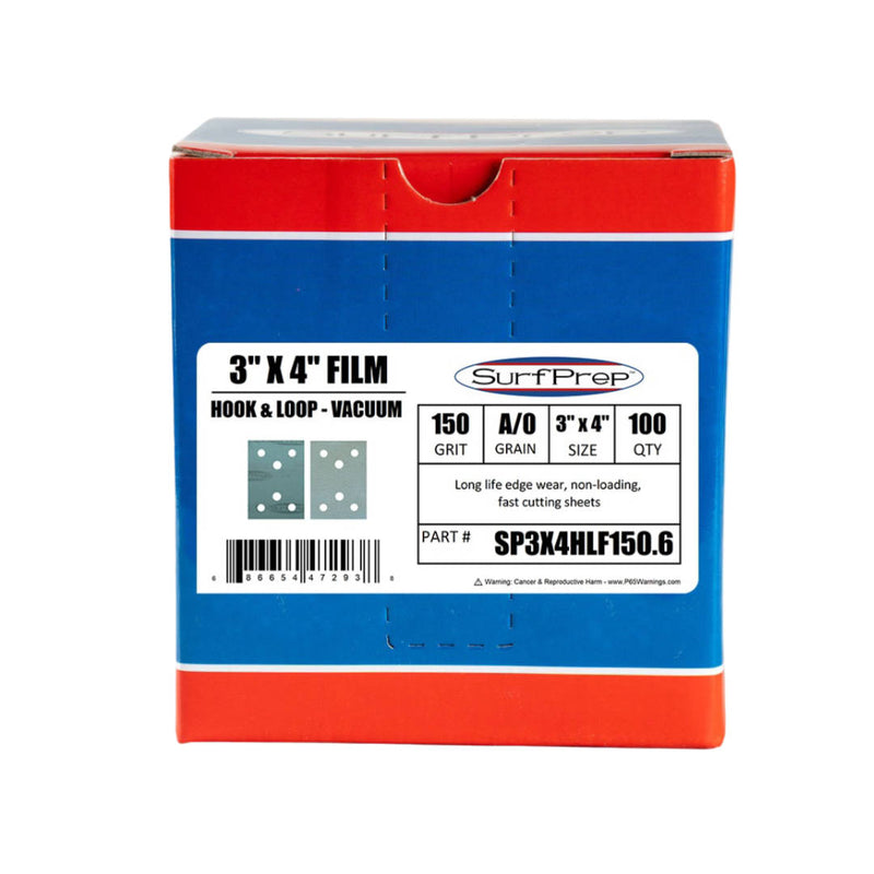 SurfPrep Blizzard Film Sheet Abrasives 150 Grit Box of 100 