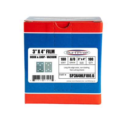 SurfPrep Blizzard Film Sheet Abrasives 180 Grit Box of 100 