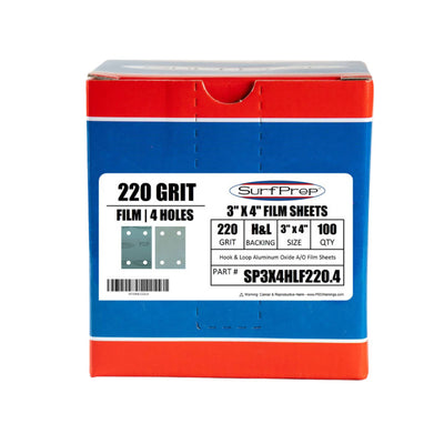 SurfPrep Blizzard Film Sheet Abrasives 220 Grit Box of 100 