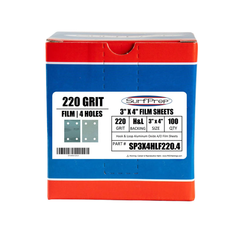 SurfPrep Blizzard Film Sheet Abrasives 220 Grit Box of 100 