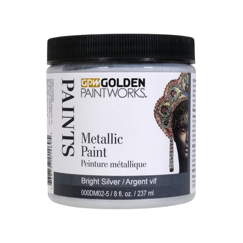 Golden Paintworks Water Based Metallic Paint 000DM02-5 Bright Silver 8 oz