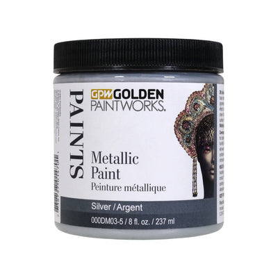 Golden Paintworks Water Based Metallic Paint 000DM03-5 Silver 8 oz