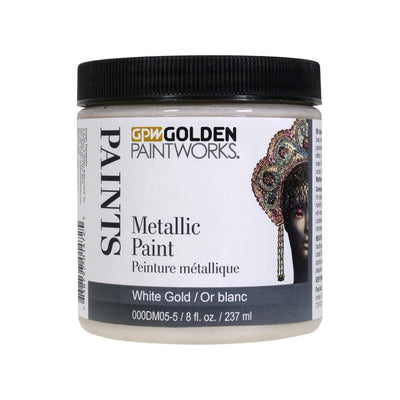 Golden Paintworks Water Based Metallic Paint 000DM05-5 White Gold 8 oz
