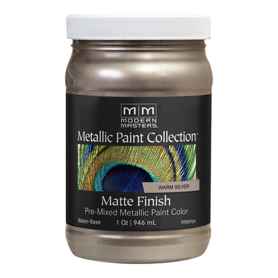 Modern Masters Matte Metallic Paint 32oz MM221 Warm Silver
