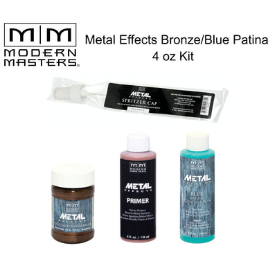 Modern Masters Metal Effects Bronze Paint and Blue Patina Aging Solution 4 oz Kit