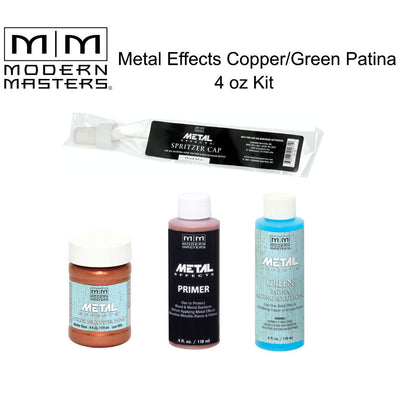 Modern Masters Metal Effects Copper Paint and Green Patina Aging Solution Kit 4 oz Kit
