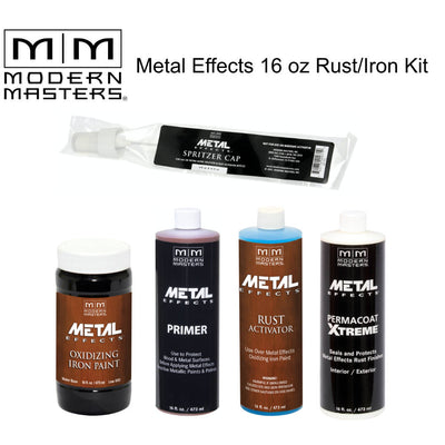 Modern Masters Metal Effects Iron Paint and Rust Activator with Permacoat Xtreme 16 oz Kit