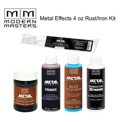 Modern Masters Metal Effects Iron Paint and Rust Activator with Permacoat Xtreme 4 oz Kit