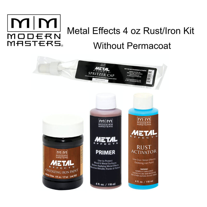 Modern Masters Metal Effects Iron Paint and Rust Activator 4 oz Kit
