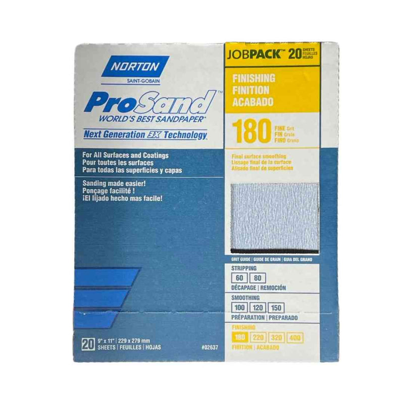 Norton Sandpaper ProSand - 20 Pack / 180 Grit