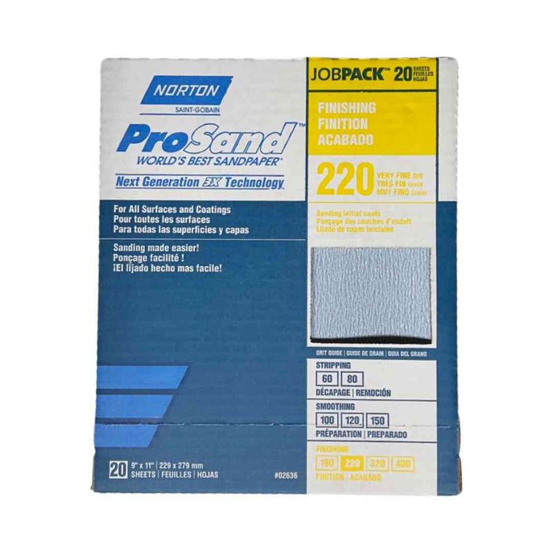 Norton Sandpaper ProSand - 20 Pack / 220 Grit
