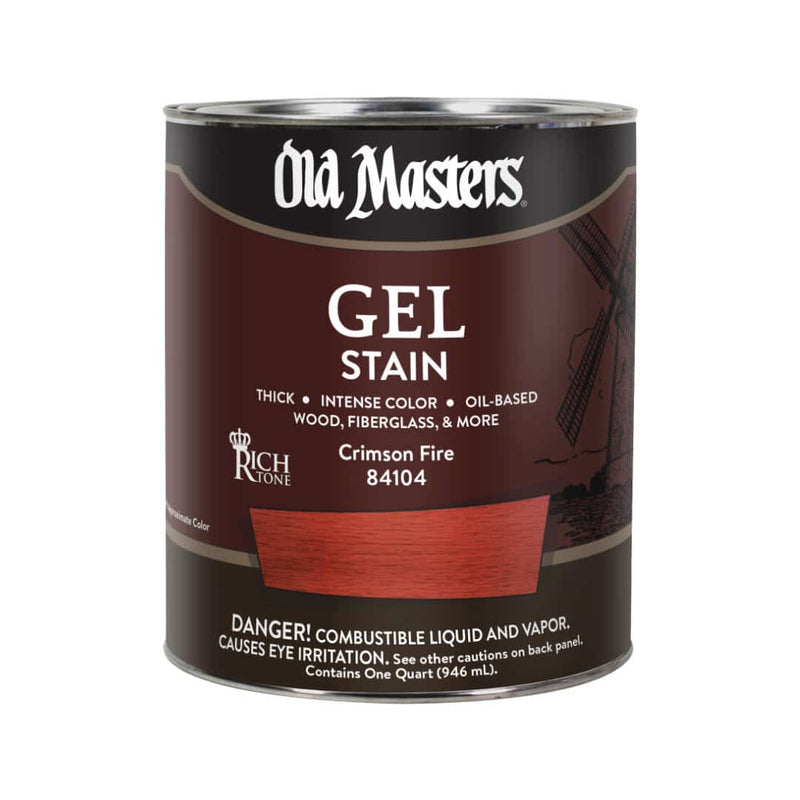 Old Masters Oil Based Gel Stain - Quart / Crimson Fire - 