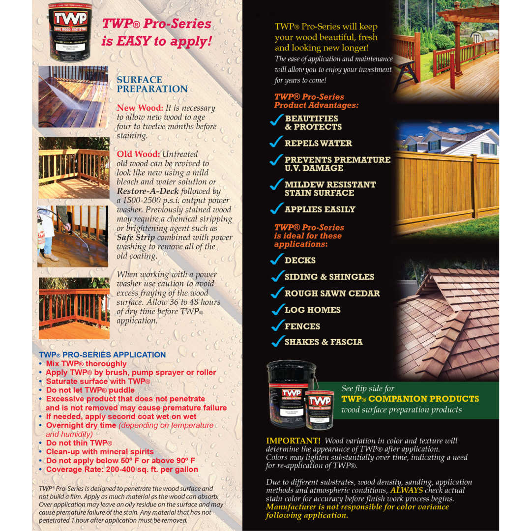 TWP Deck Stain 100 Series – Pontiac Paint Supply
